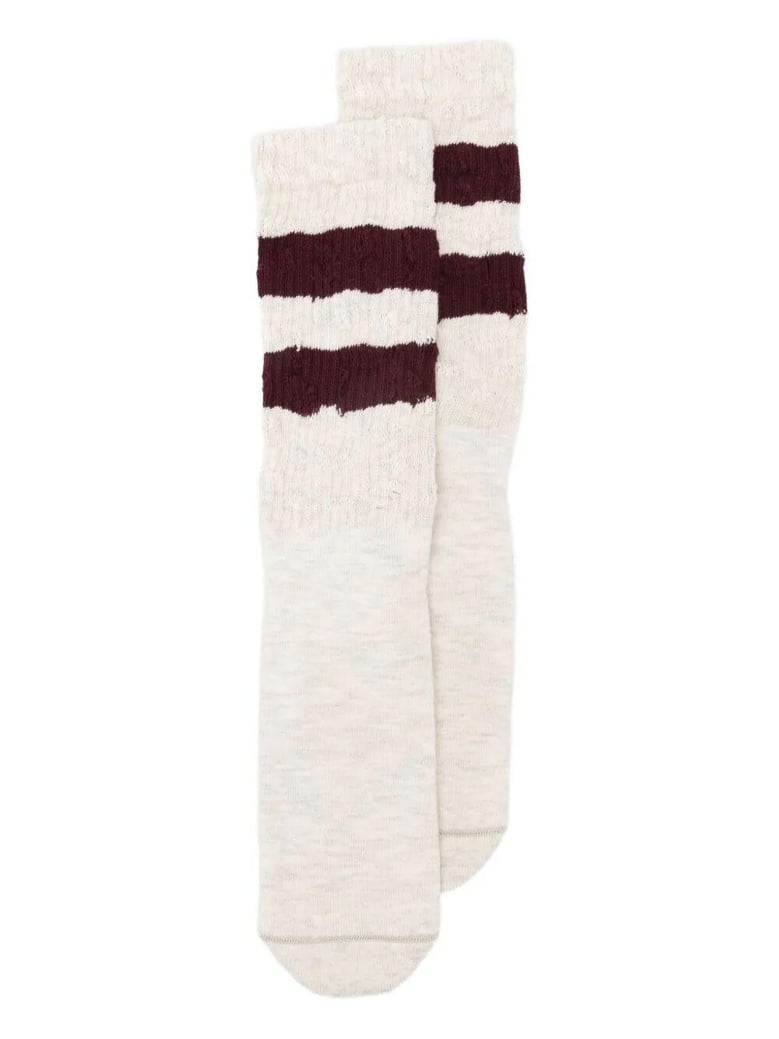 socks high rib stripes ripped by Selfnex