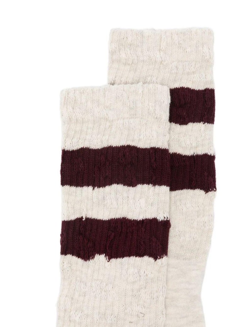 socks high rib stripes ripped by Selfnex