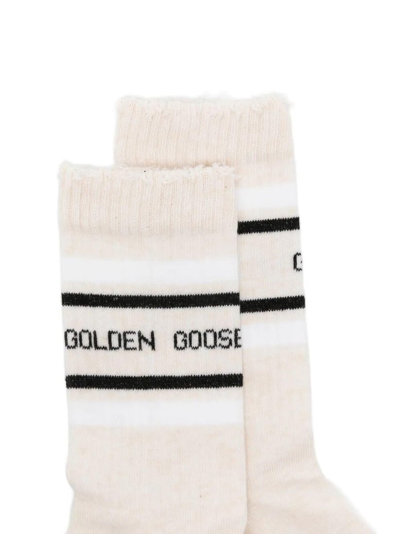 golden goose stripes logo socks by Selfnex