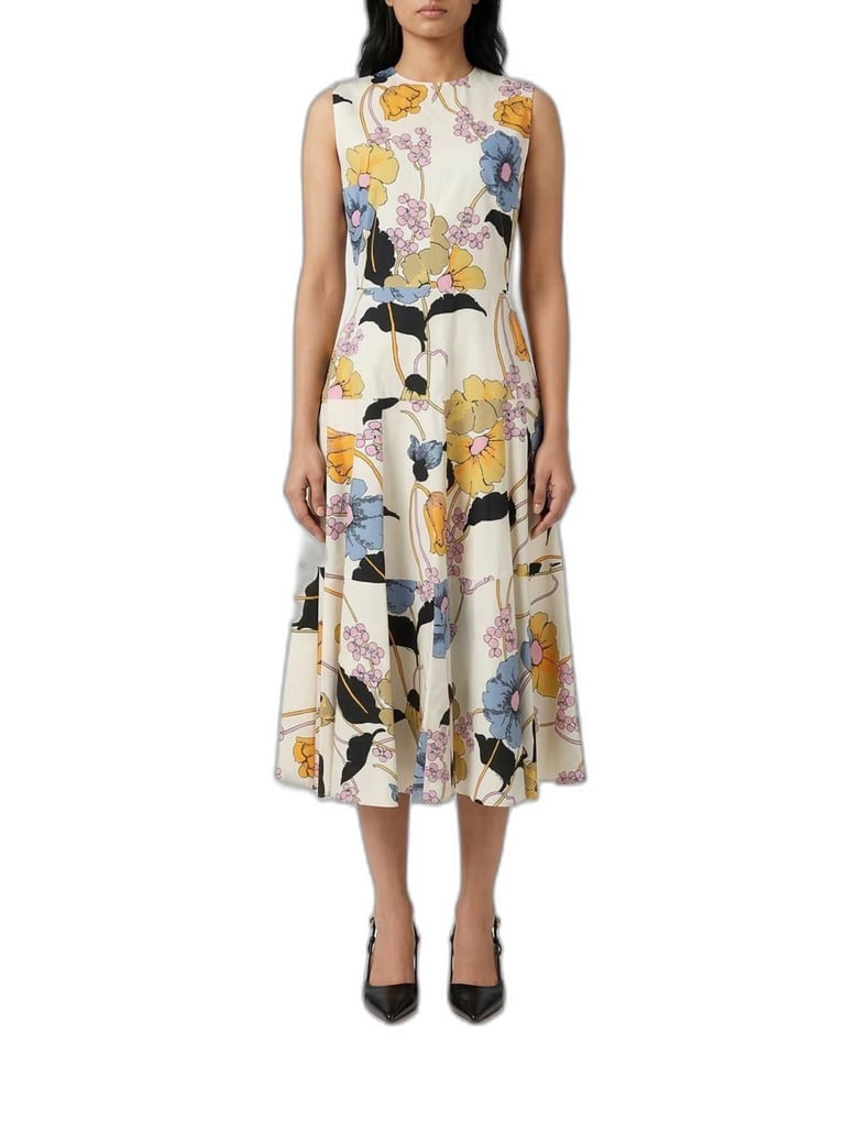 poplin midi dress with melodia print by Selfnex