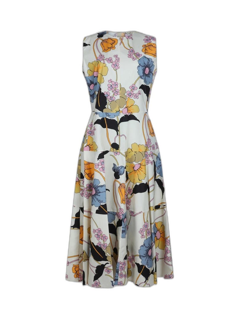 poplin midi dress with melodia print by Selfnex