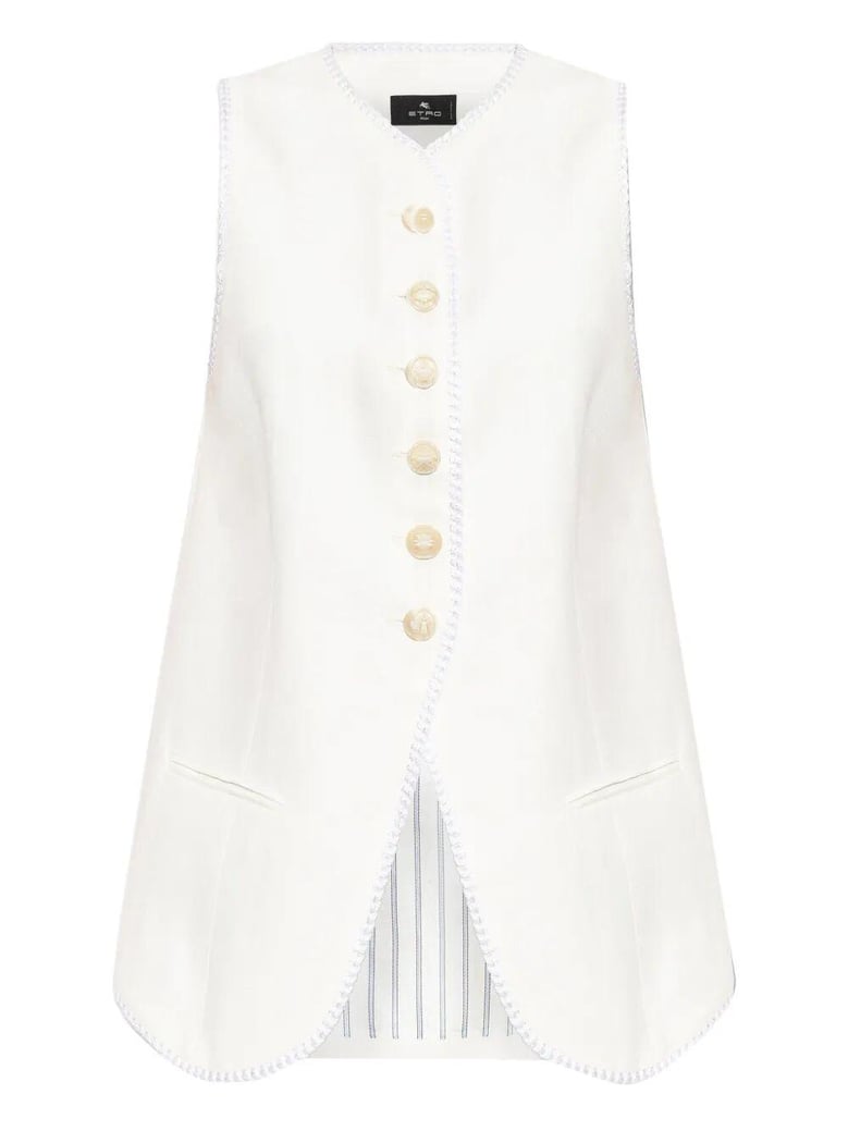 button-down waistcoat with trims by Selfnex