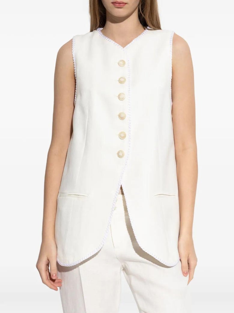 button-down waistcoat with trims by Selfnex