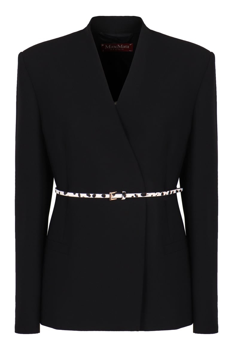single-breasted blazer with belt by Selfnex