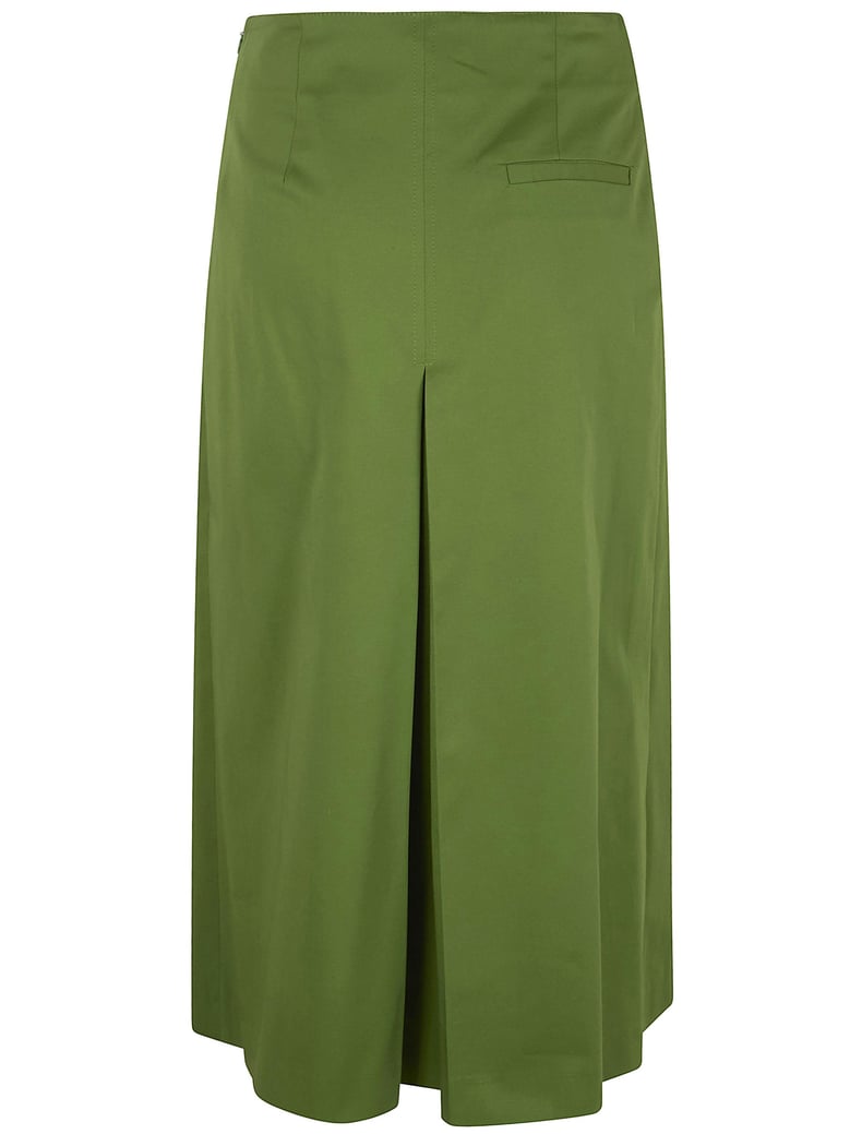 pleated cotton twill skirt by Selfnex