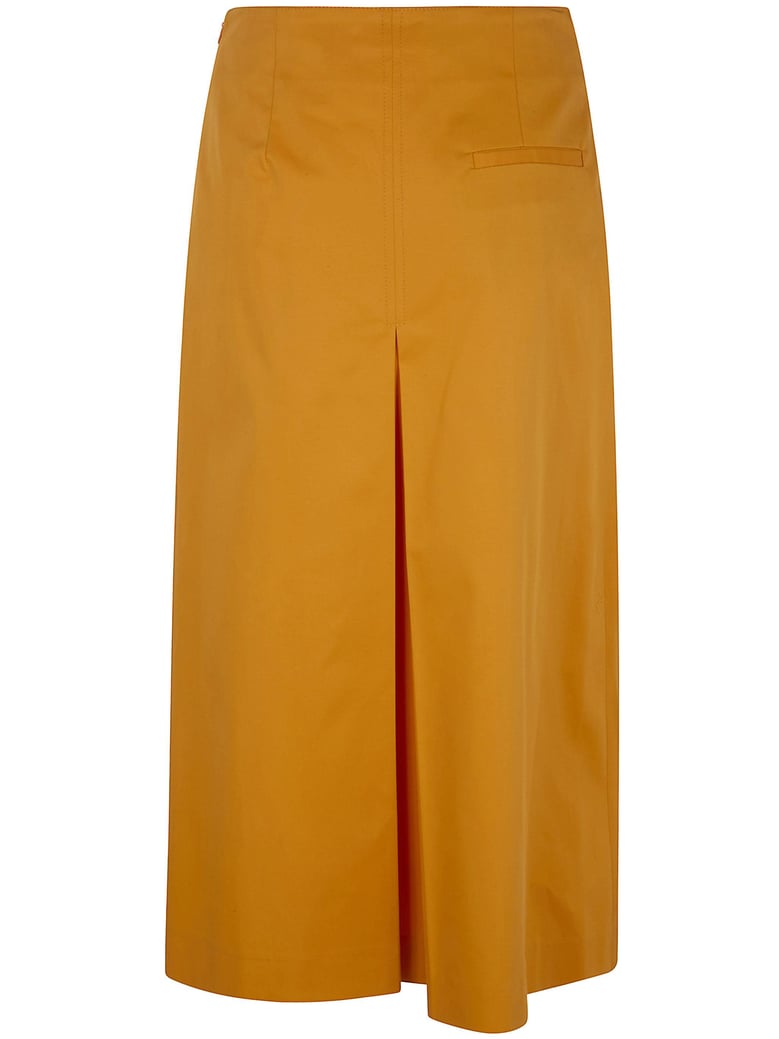 pleated cotton twill skirt by Selfnex