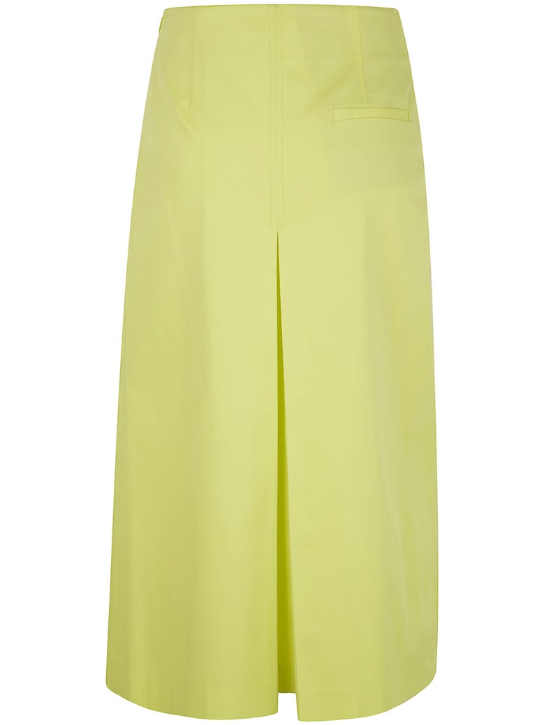 pleated cotton twill skirt by Selfnex