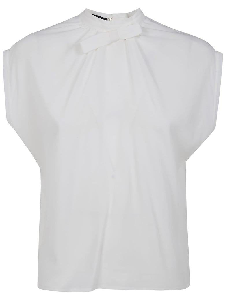 silk blend bow blouse by Selfnex