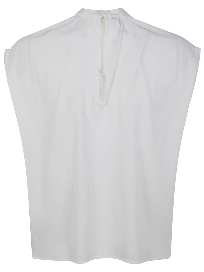 silk blend bow blouse by Selfnex