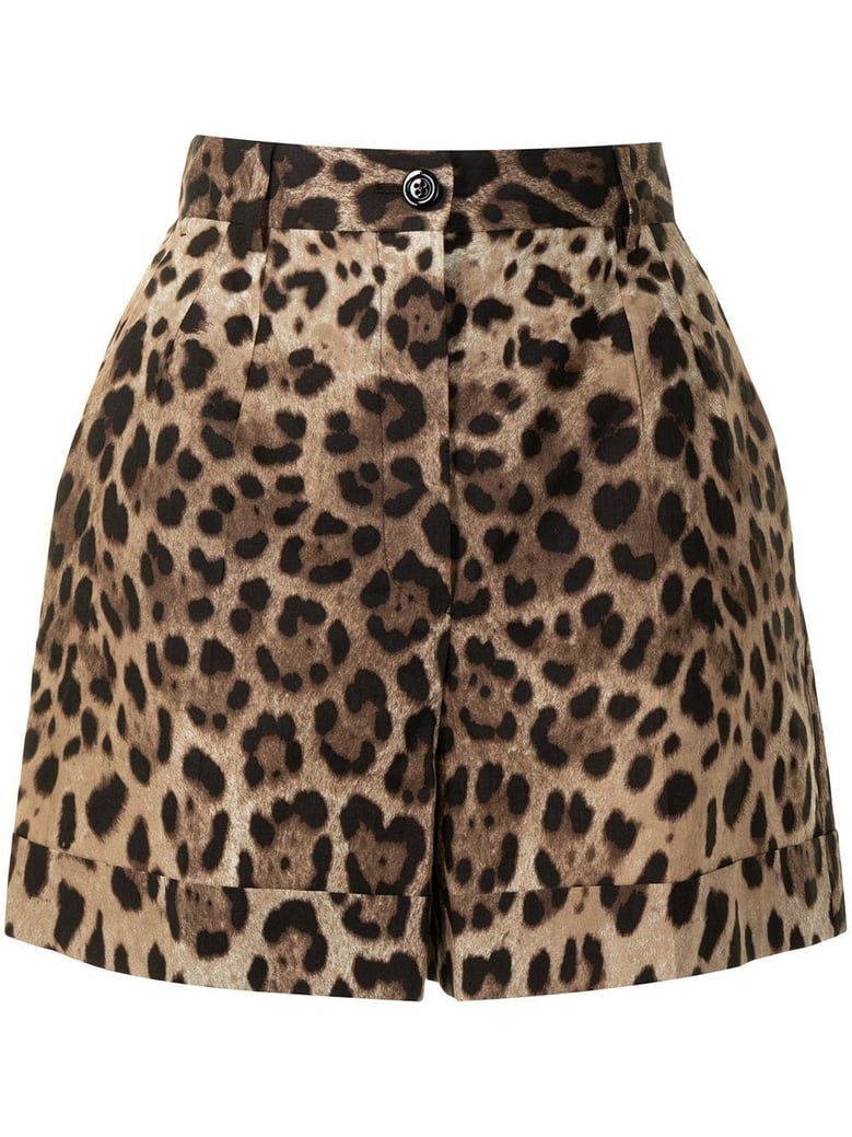 leopard print poplin shorts by Selfnex