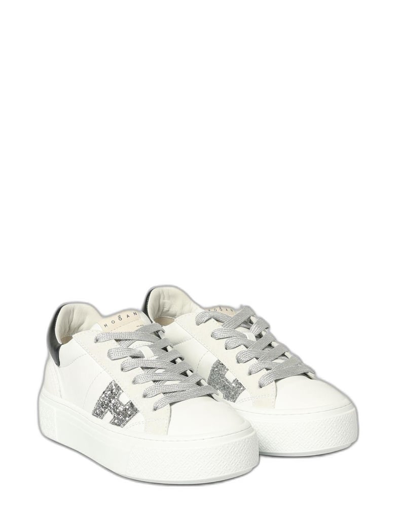 hogan crosswind nappa leather and suede sneakers with glitter h detail by Selfnex