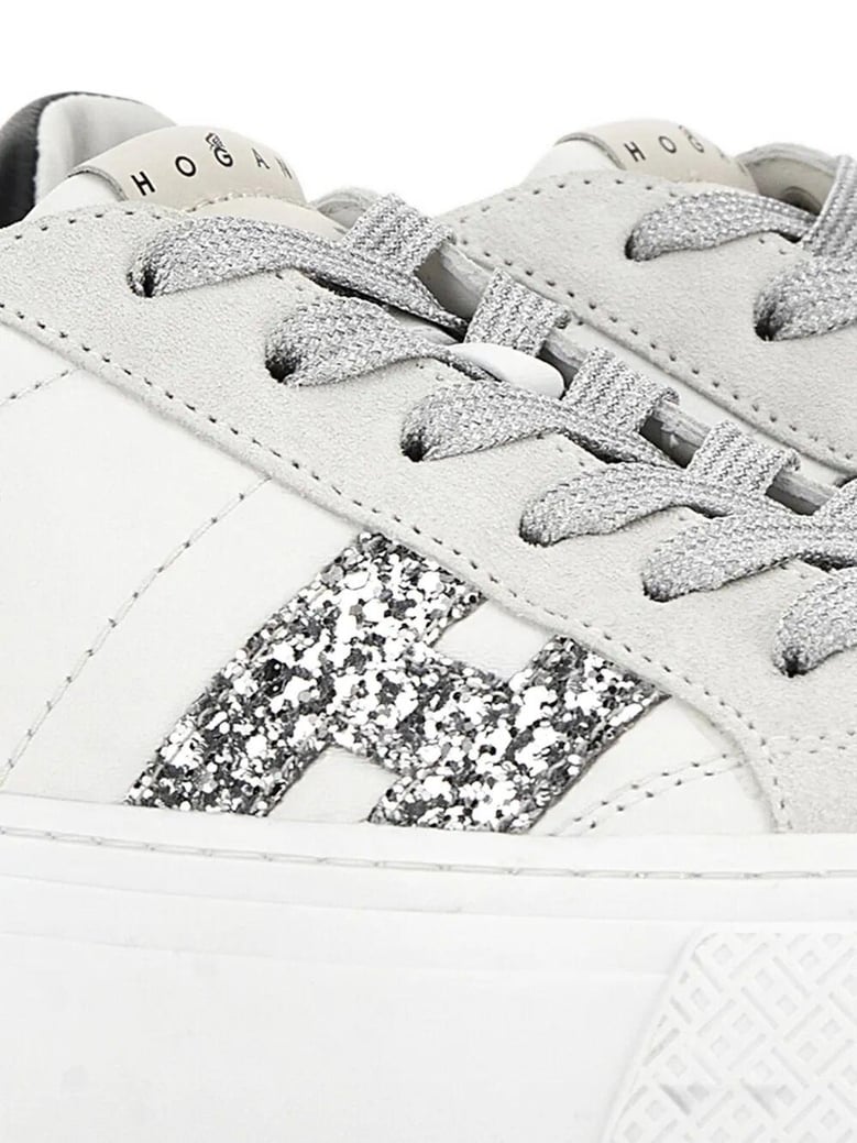 hogan crosswind nappa leather and suede sneakers with glitter h detail by Selfnex