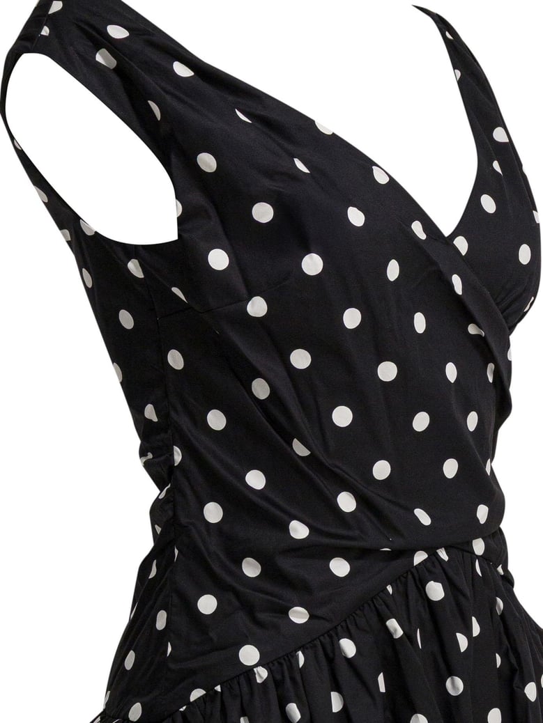 polka dot flared dress by Selfnex