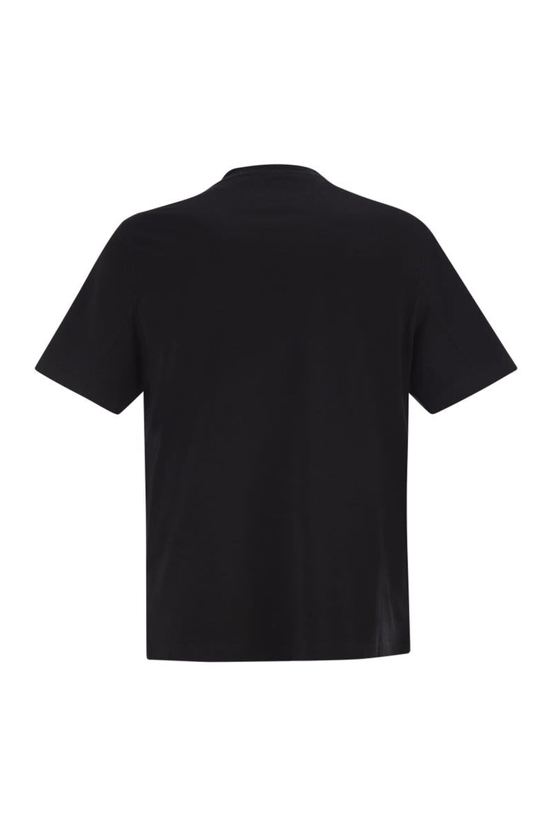 cotton jersey crew neck t-shirt with print by Selfnex