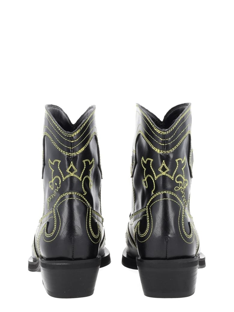 black polyurethane boots by Selfnex