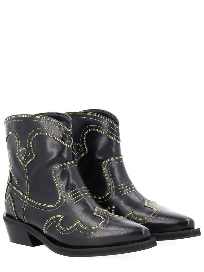 black polyurethane boots by Selfnex