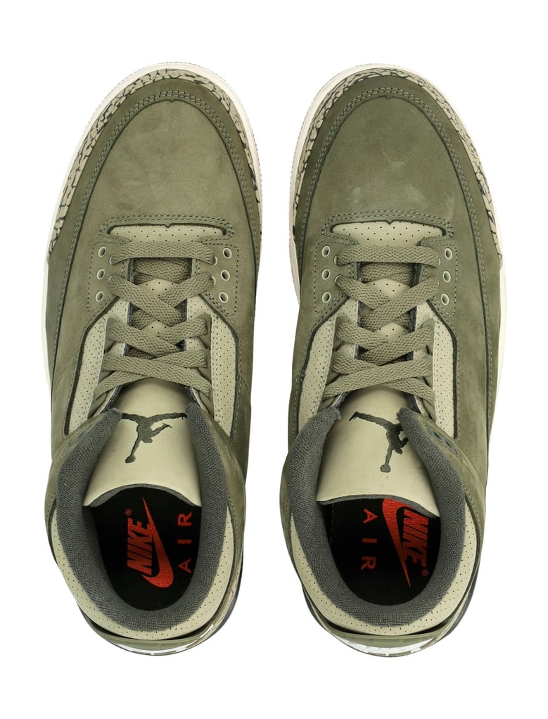air jordan 3 retro medium olive sneakers by Selfnex