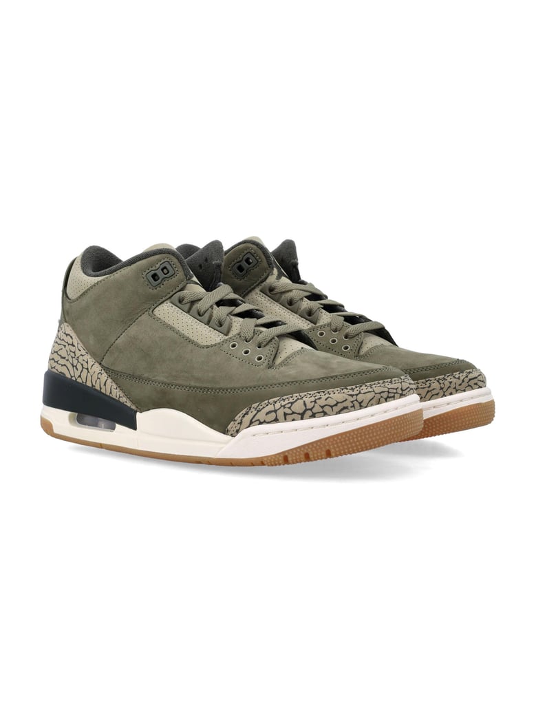 air jordan 3 retro medium olive sneakers by Selfnex