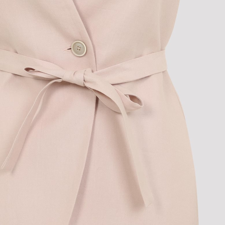 pink linen gilet by Selfnex