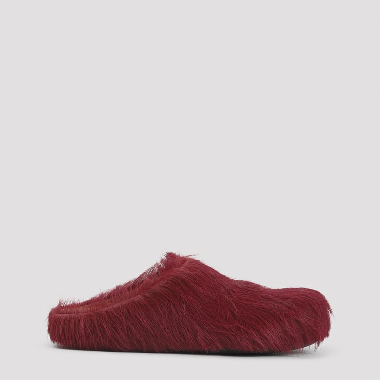 camelia calf hair fussbett mules by Selfnex