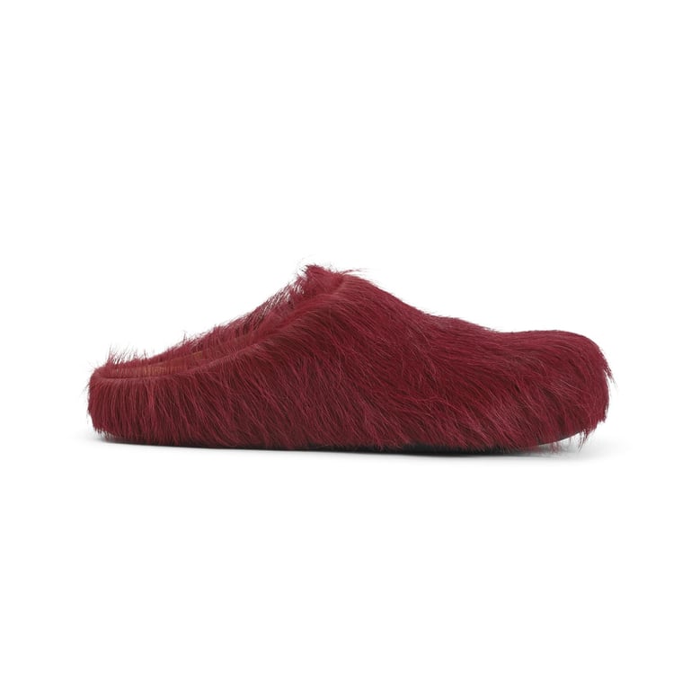 camelia calf hair fussbett mules by Selfnex