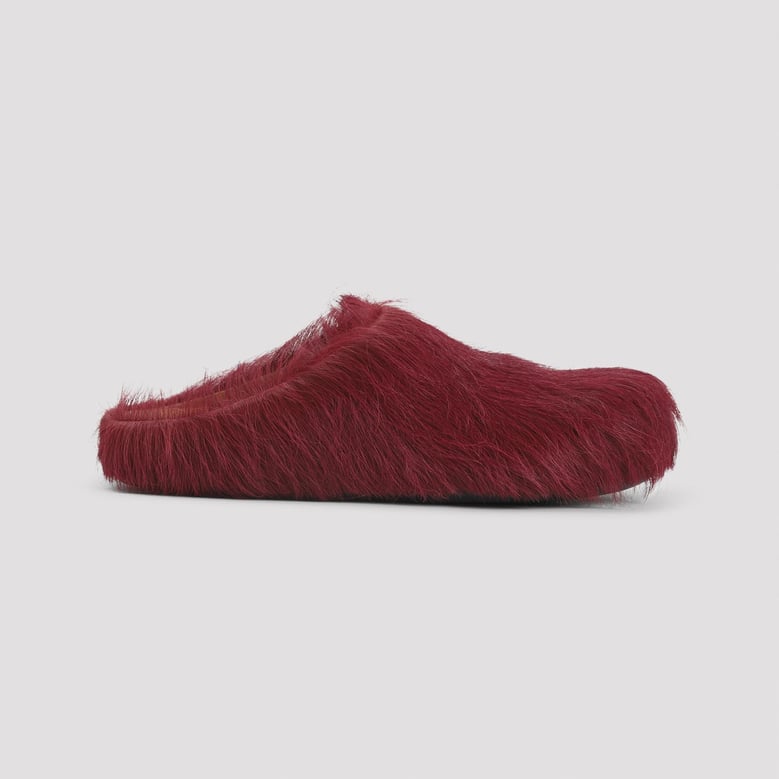 camelia calf hair fussbett mules by Selfnex