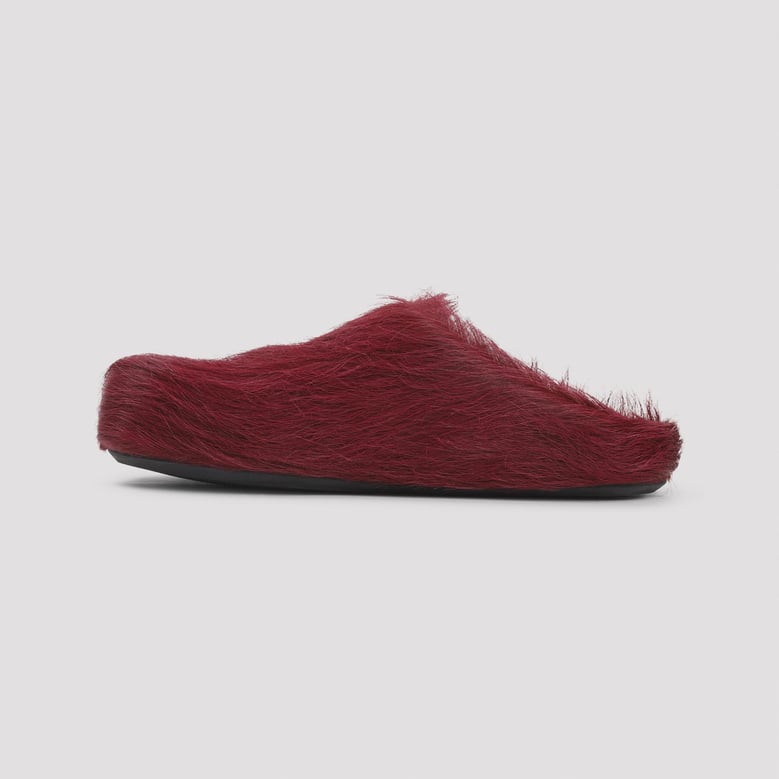 camelia calf hair fussbett mules by Selfnex