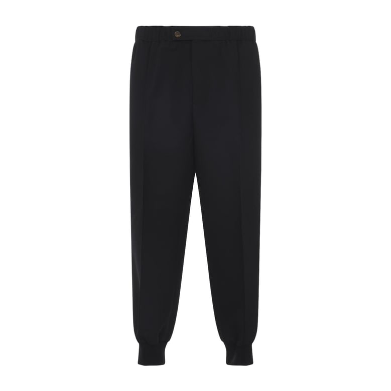 black virgin wool track pants by Selfnex