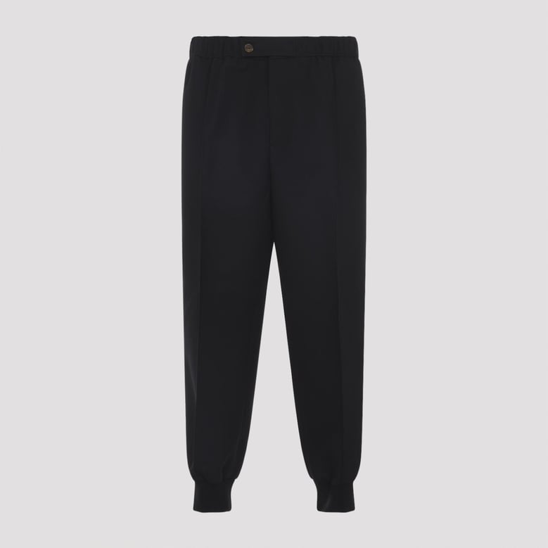 black virgin wool track pants by Selfnex
