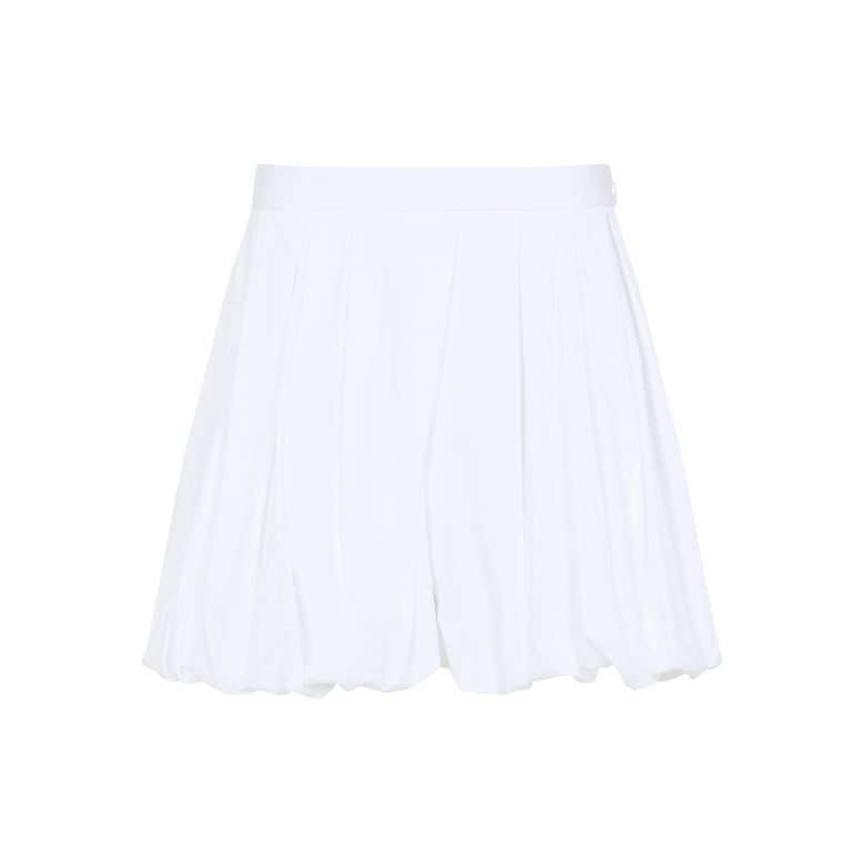 white voluminous cotton bermuda by Selfnex