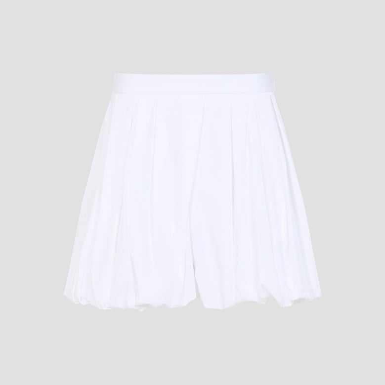 white voluminous cotton bermuda by Selfnex