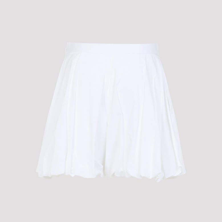 white voluminous cotton bermuda by Selfnex