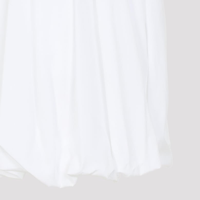 white voluminous cotton bermuda by Selfnex