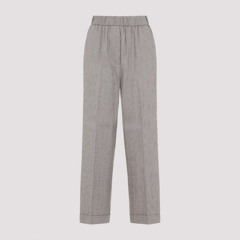 brown linen cotton pants by Selfnex