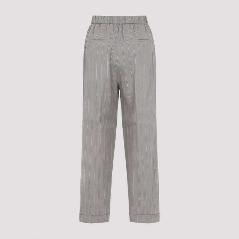 brown linen cotton pants by Selfnex