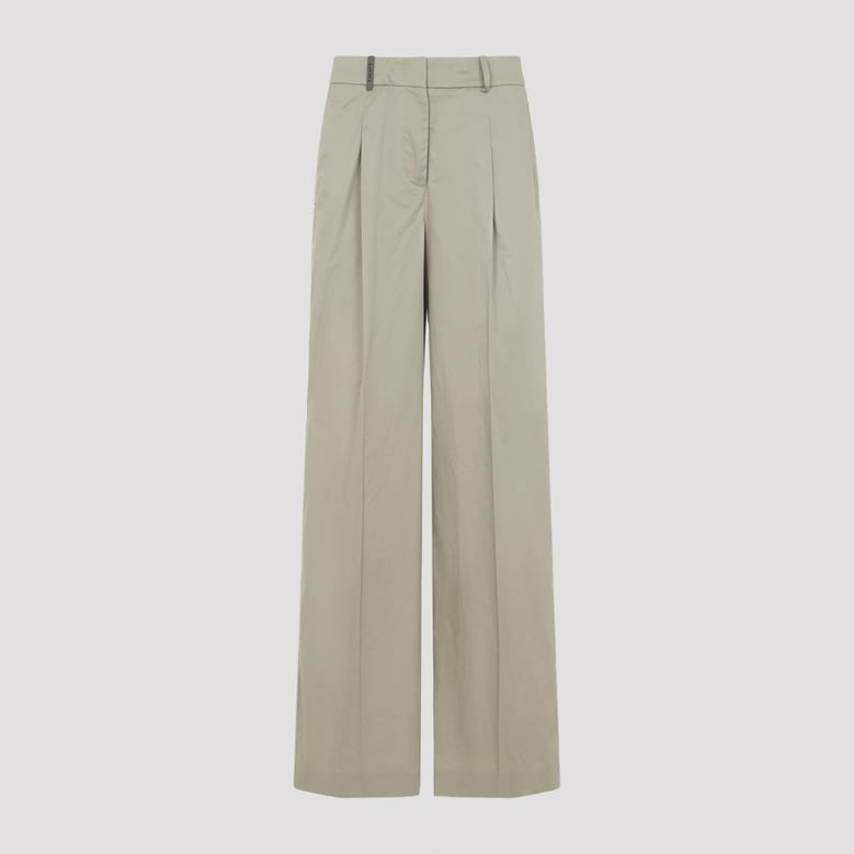 green cotton elastane pants by Selfnex