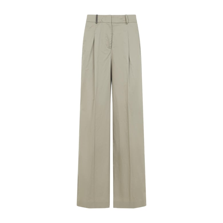 green cotton elastane pants by Selfnex