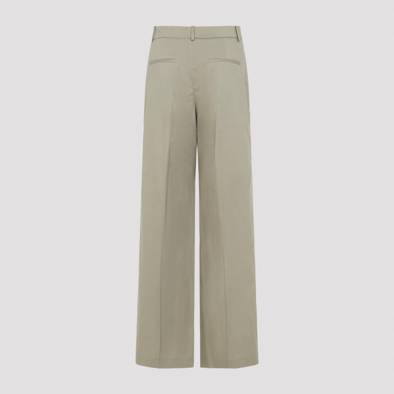 green cotton elastane pants by Selfnex