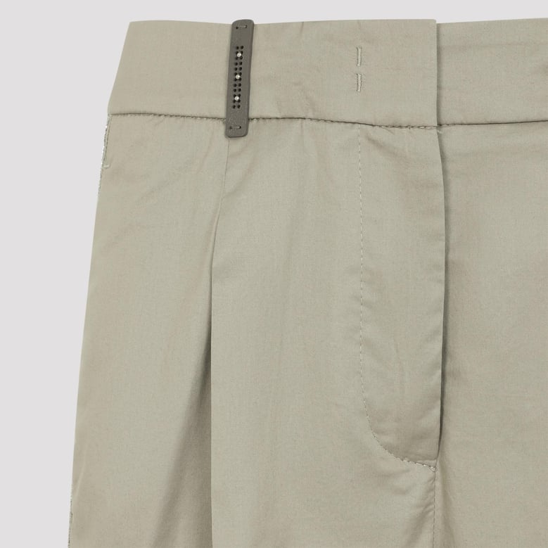 green cotton elastane pants by Selfnex