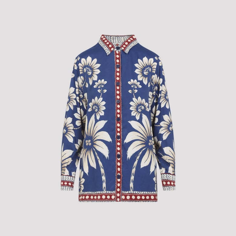 luna blue viscose shirt by Selfnex