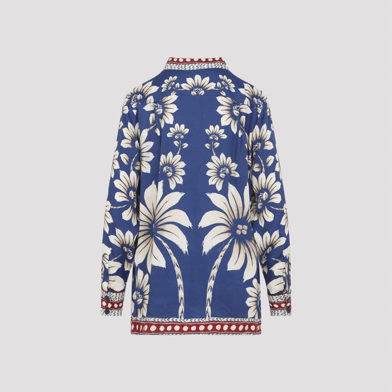 luna blue viscose shirt by Selfnex