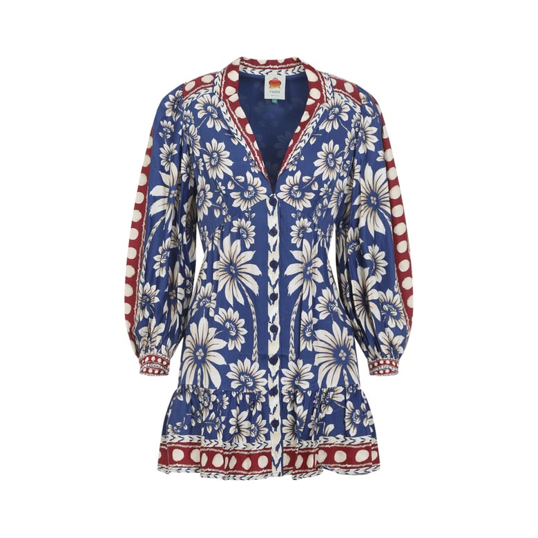 luna blue viscose mini dress by Selfnex