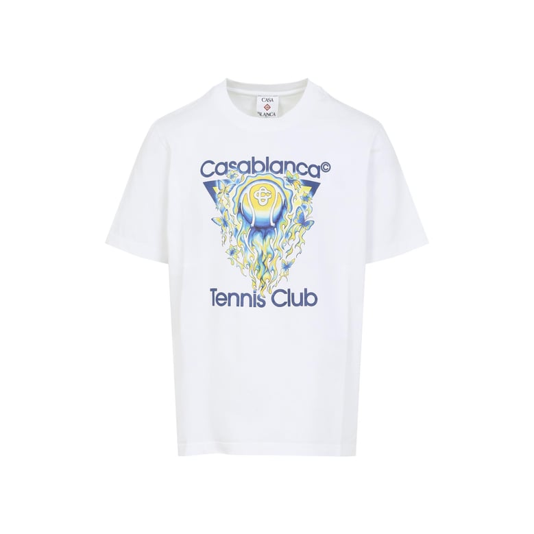 white tennis club icon cotton t-shirt by Selfnex