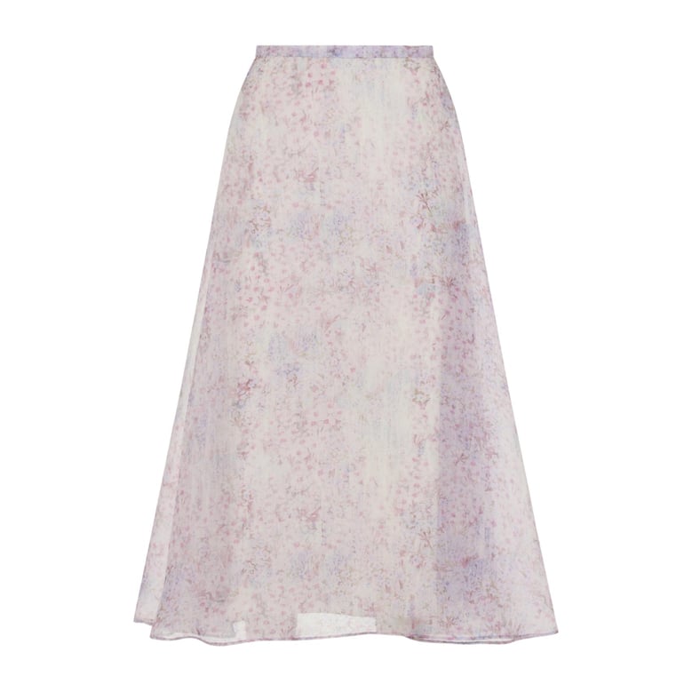 printed organza midi skirt by Selfnex