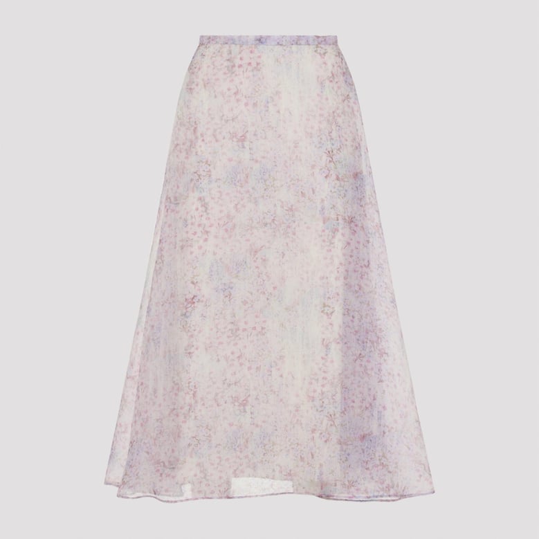 printed organza midi skirt by Selfnex