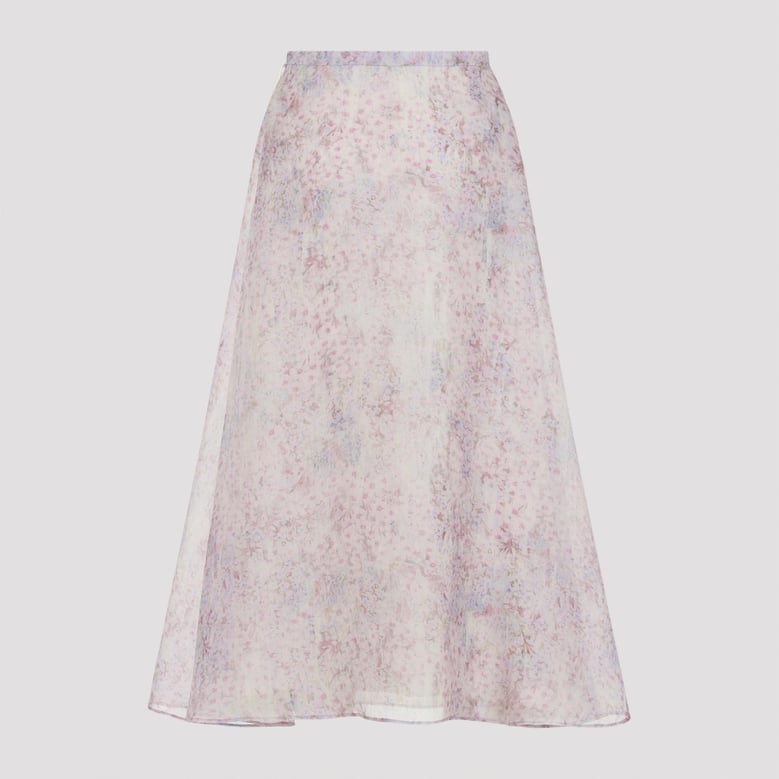 printed organza midi skirt by Selfnex