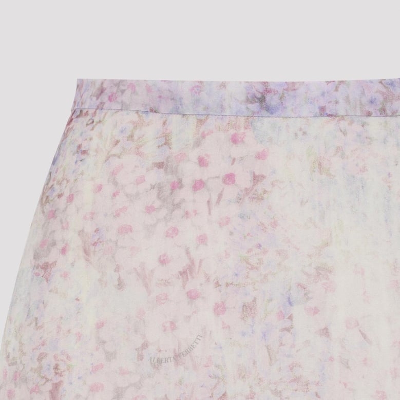printed organza midi skirt by Selfnex