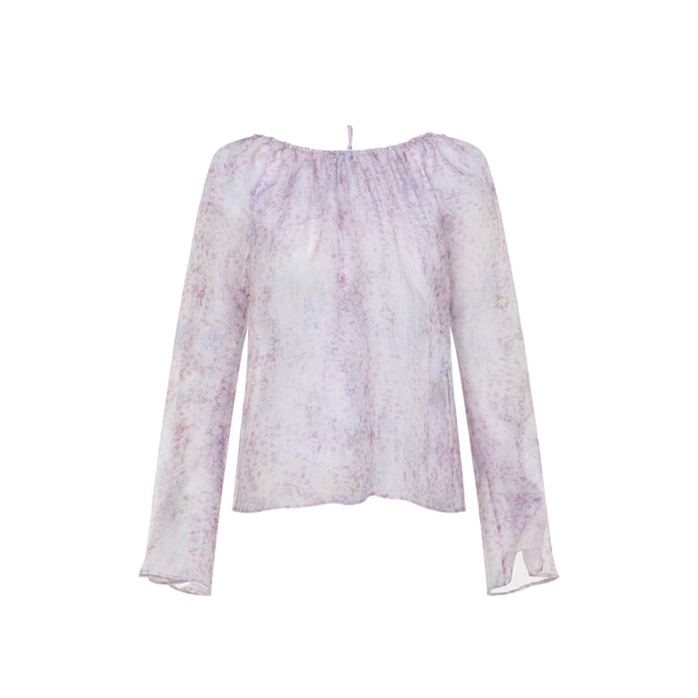 printed organza blouse by Selfnex