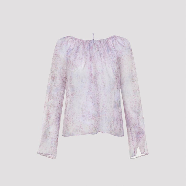 printed organza blouse by Selfnex