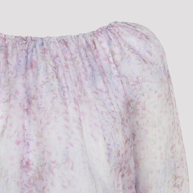 printed organza blouse by Selfnex
